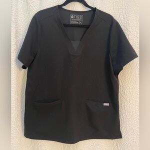Figs Black Scrub Top